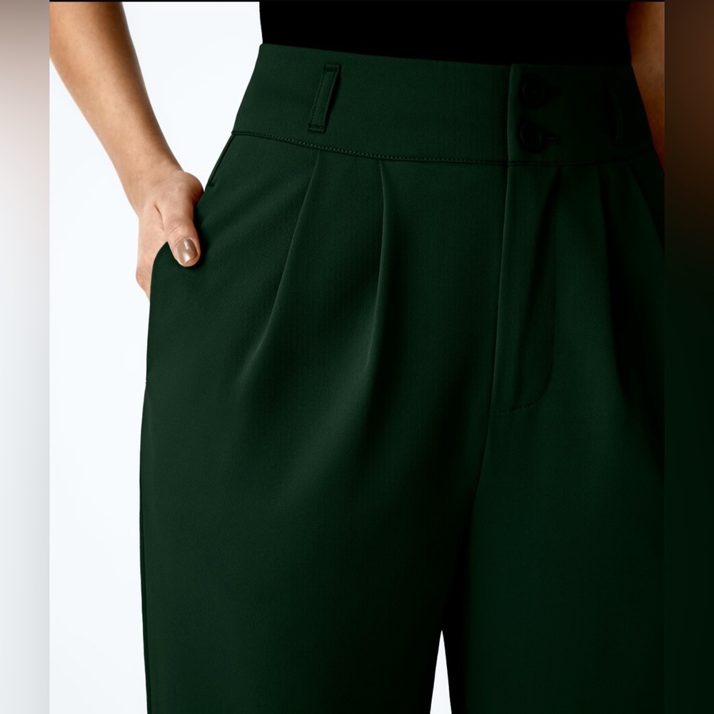 🆕 Halara High Waisted Shirred Straight Leg Work Pants, Size M - Picture 5 of 7